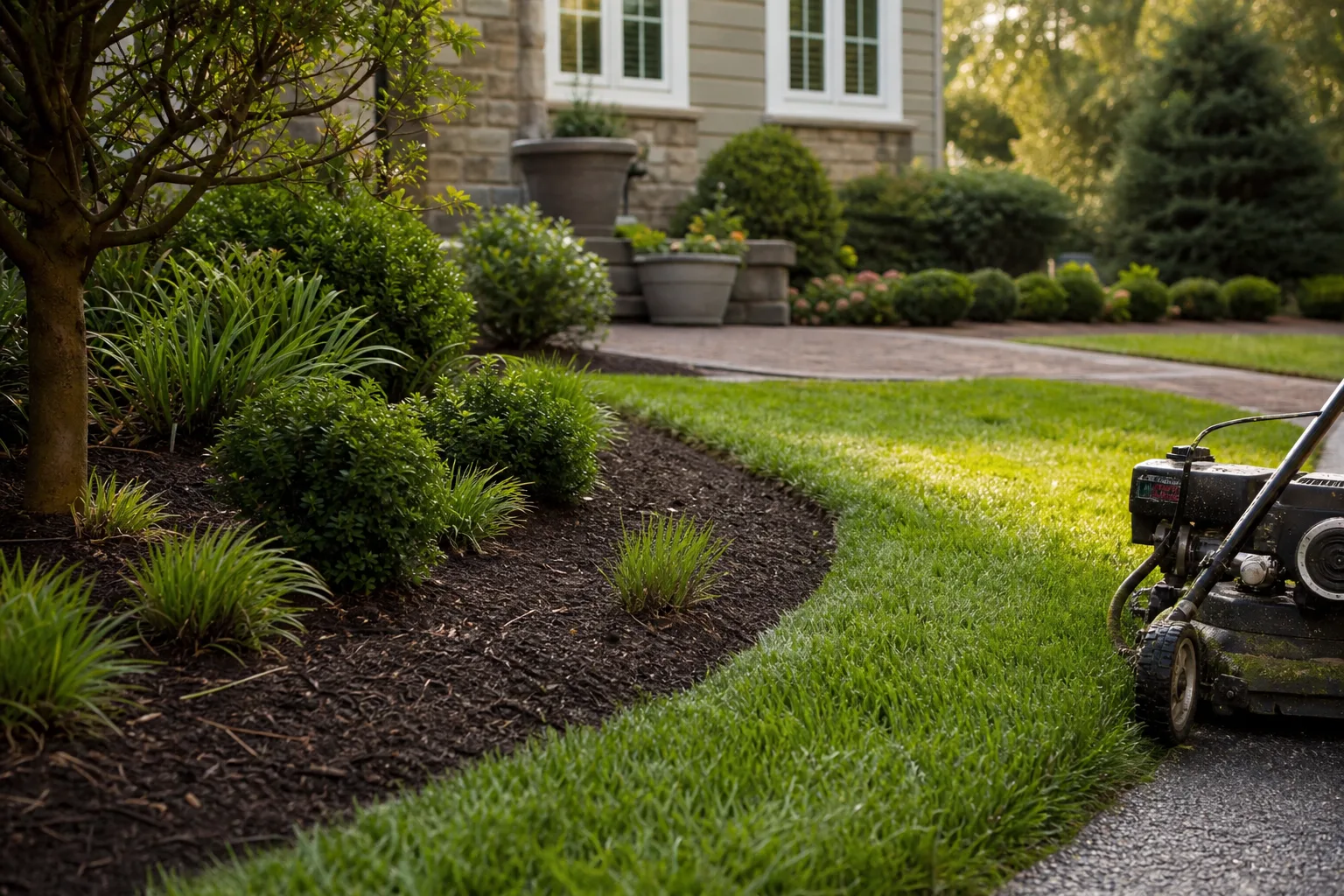 Lawn care and maintenance detail work